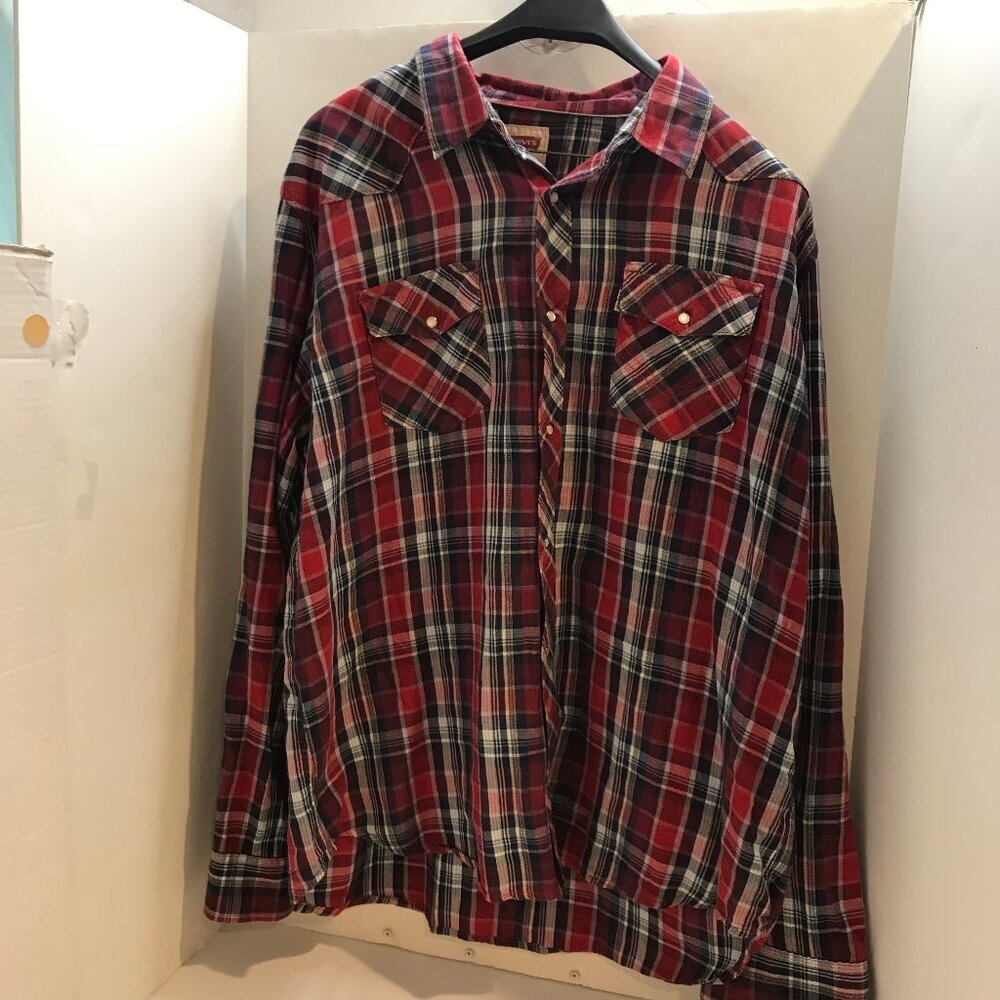 LEVIS MENS PEARL SNAP FLANNEL SHIRT SIZE XXL